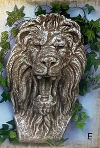 Roaring Lion Fountain Garden Wall Fountain Piped Italian Classical Style Cement 16 in H x 11 in W