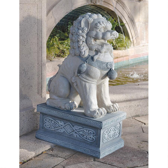 Giant Foo Dog Fu Hybrid Lion Dog Guardian of Entry Forbidden City Sculptures 30H