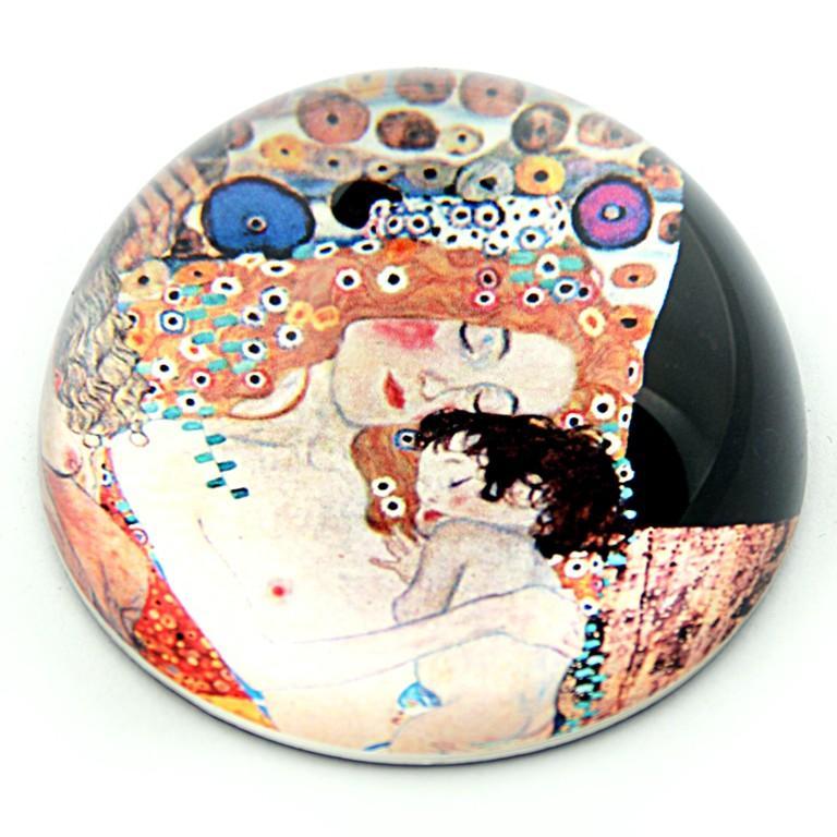 Klimt Mother and Child Glass Family Desktop Paperweight Parastone 3W - Museumize.com
