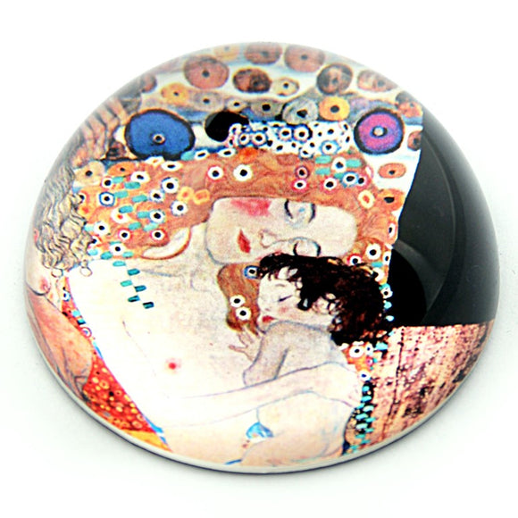 Klimt Mother and Child Glass Family Desktop Paperweight Parastone 3W