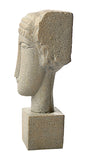 Modigliani Cubic Female Head Block Elongated Statue 7.5H, Parastone Collection