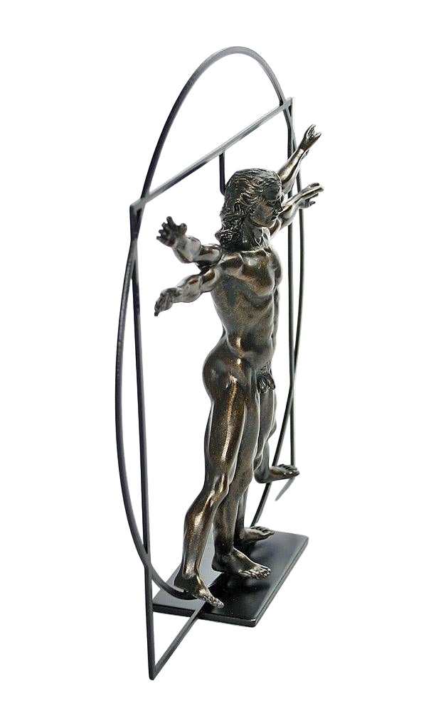 Leonardo da Vinci’s Humanist Man proportion study, adapted into a 3D Renaissance art replica for sale