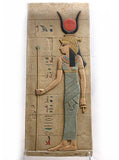Museumize:Isis Holding Staff Egyptian Tomb Large Wall Relief 21.5H,Blue