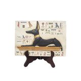 Anubis Seated Portrait with Hieroglyphs Home Decor Egyptian Wall Hanging 10.5L