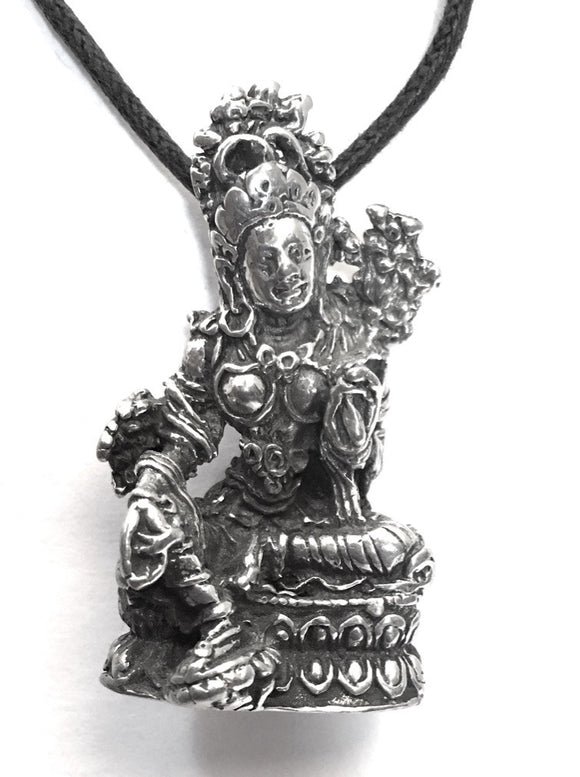 Museumize:Tara Mother Goddess Compassion Buddhism Pewter Pendant Charm Necklace