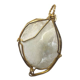 Boheme Crystal Oval Pendant Handmade Boho Real Stone Jewelry Making White 2L attic