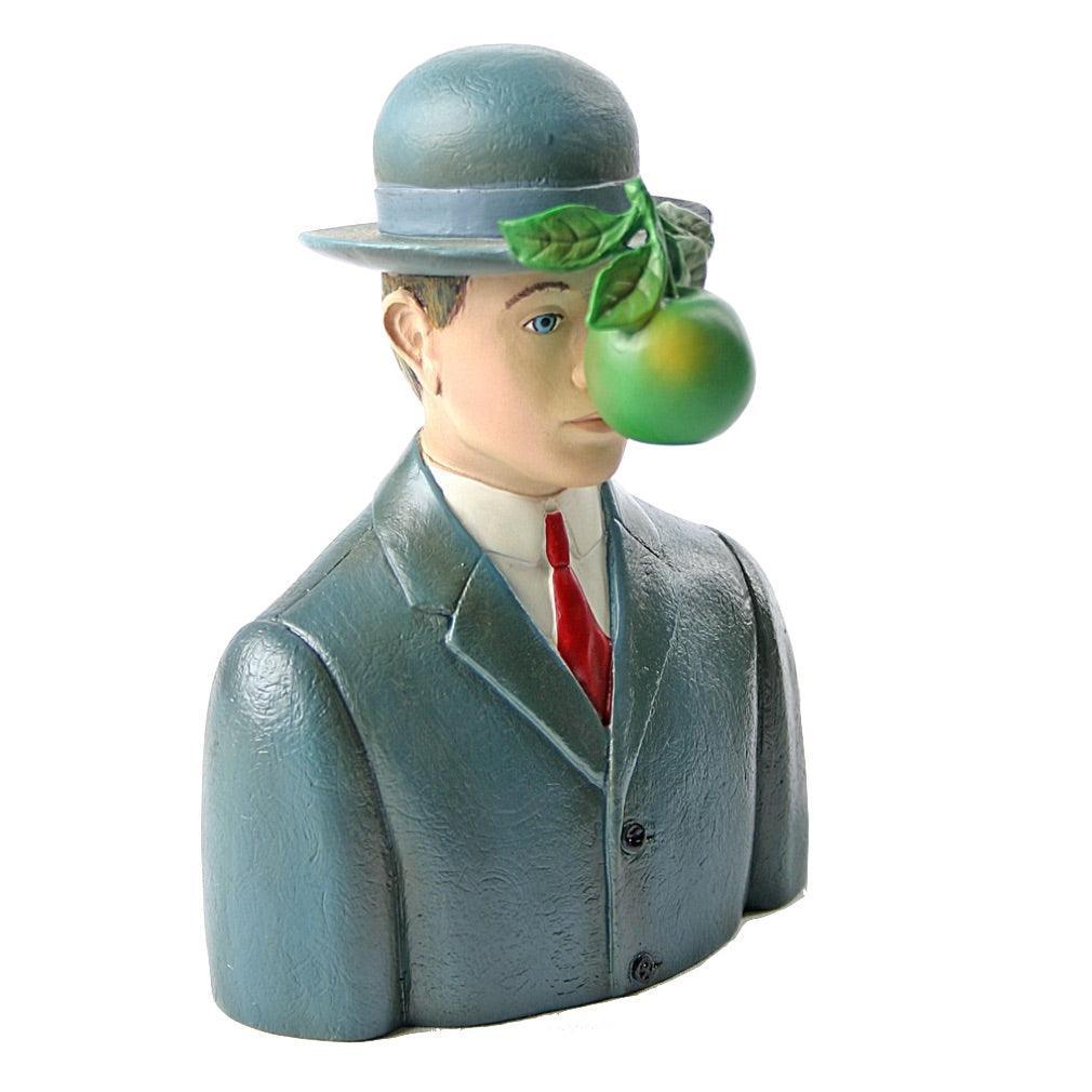 Bowler Hat Man with Green Apple Son of Man Statue by Magritte