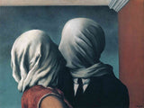 Museumize:Magritte Lovers with Covered Heads Les Amants Surrealism Statue 4.75H