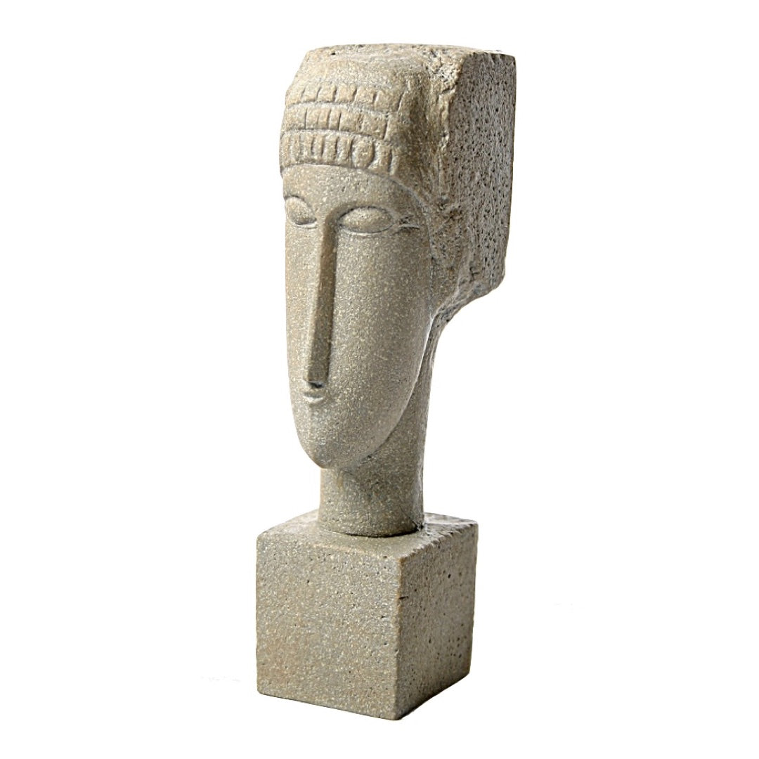 Cubic Female Head statue Parastone Museum replica front view
