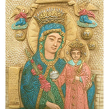 Mary with Jesus Byzantine Icon Miraculous Cures from Rose Petals Prayer Card 9H