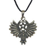 Pentacle of Owl Wiccan Sorcery Unisex Pewter Pendant Necklace 1.5L