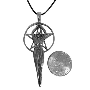Pentacle of the Goddess Wiccan Sorcery Unisex Pewter Pendant Charm Necklace 2.75L