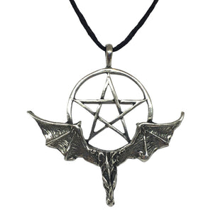 Pentacle of Dragon in Flight Wiccan Sorcery Unisex Pewter Pendant Necklace 2L