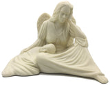 Seated Angel Cradling Baby New Mother Guardian Angel Statue 12.5W
