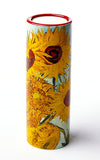 Van Gogh Sunflowers Ceramic Tealight Column Yellow Orange Candleholder 5.75H