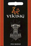 Thors Hammer Face Nordic Vikings Pin Pinback Badge Tie Tack