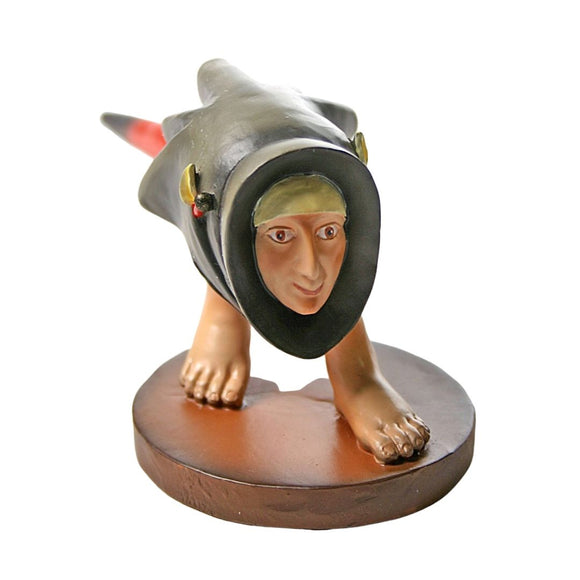 Headfooter Creature Statue Man with Feathers Fantasy by Hieronymus Bosch 2.5H