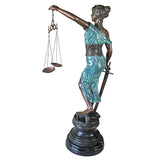 Giant Themis Blind Lady Goddess of Justice Lawyer Bronze Statue 56H