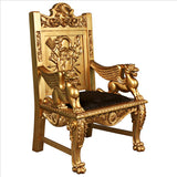 Alfred The Great Golden Throne Chair 47.5H x 31.5W