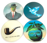 Magritte Surrealism Paintings Bar Drink Glass Coasters Set of 4