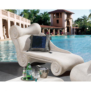 Hadrians Villa Scroll Chaise Lounge for Pool Garden Classical 70W Frt-Nr