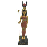 Isis Egyptian Mother Goddess Standing Holding Staff Sculpture 9.25H