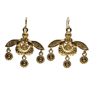 Greek Minoan Bees from Crete Wire Pierced Dangle Earrings 1.25L