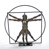 Vitruvian Universal Man Ideal Man Proportions Statue by DaVinci Bronze 8.5H
