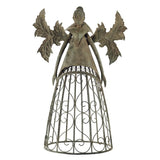 Lady Fairy Metal Garden Trellis Lady Wearing Gown with Wings 46H