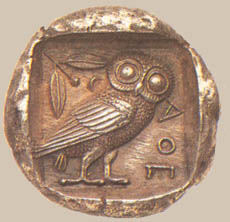 Museumize:Owl of Athena Minerva Greek Coin Style Cufflinks,24K gold plated over pewter