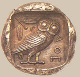 Owl of Athena Minerva Greek Coin Style Cufflinks, Assorted Colors