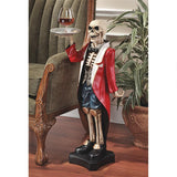 Bones English Butler Holding Your Drink Pedestal Skeleton Sculpture Side Table 36H