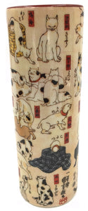 Cats Doing Everyday Activities Japanese Tealight Candleholder by Kuniyoshi 5.75H