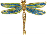 Dragonfly Pin Brooch Enamel Tiffany Blue Green 2.1H