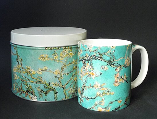 Van Gogh Almond Blossoms Ceramic Coffee Mug in Tin 12 oz