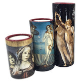 Botticelli Women Venus Three Graces Mary Tealight Ceramic Candleholder Set of Three 5.9H