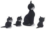 Momma Cat with Three Kittens Small Figurine Statue Set L'Alignement by Dubout 4H