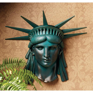 Statue Of Liberty Head with Crown Green Wall Hanging American USA Tribute 19H
