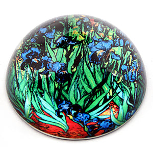 Irises Glass Desktop Paperweight by Van Gogh 3W