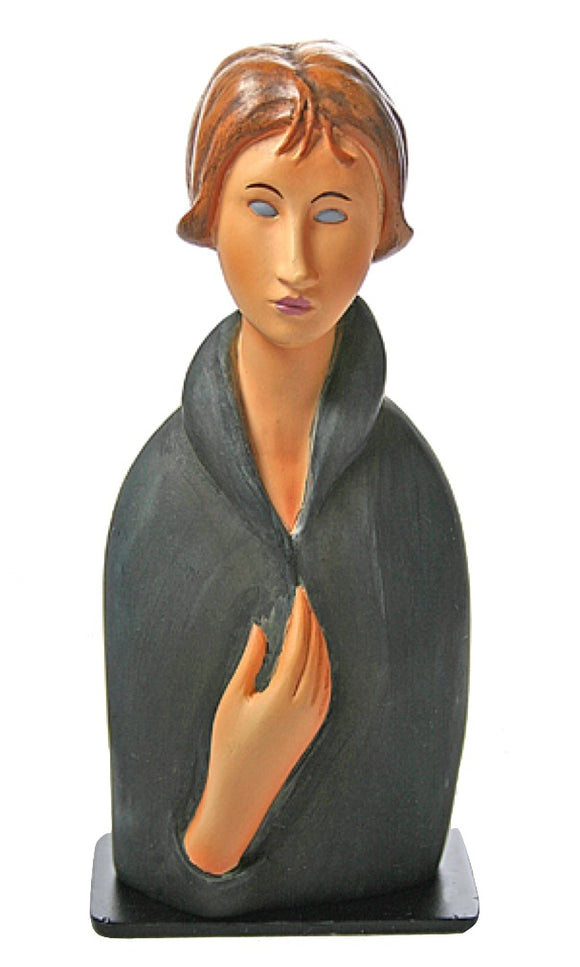 Modigliani Blue Eyed Woman Portrait Statue Series of Women Long Neck 5.75H