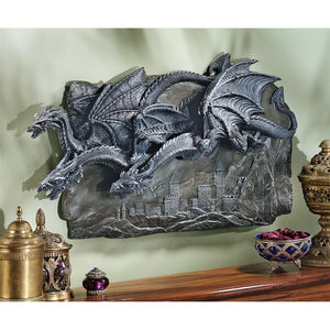 Morgoth Castle Dragons Wall Sculpture 18H x 30W