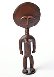 Asante Ghana Akua'ba African Fertility Statue with Large Round Head 8H