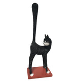 Cat Backside Third Eye View from Behind Humorous Cat Statue with Tail Up by Dubout 12.9H