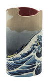 Hokusai Great Wave Off Kanagawa Japanese Ceramic Flower Vase 8.6H