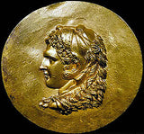 Alexander the Great Coin Replica Pierced Drop Dangle Earrings, Gold