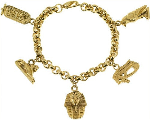 Museumize:Egyptian Five Sacred Symbols Charm Bracelet 7.5L - 6540