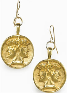 Museumize:Etruscan Janus Good Events Double Headed Earrings, Assorted Colors