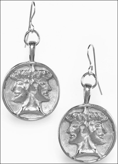 Etruscan Janus Good Events Double Headed Earrings, Assorted Colors - Museumize.com