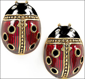 Museumize:Faberge Ladybug Pierced Post Earrings - 4499