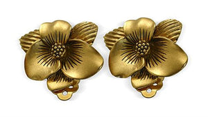 Museumize:Magnolia Flower Clip Earrings - 5485